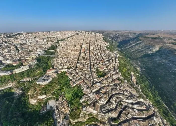 Framed Print : Aerial view of the old town of Ragusa Ibla Framed Print : Aerial view of the old town of Ragusa Ibla