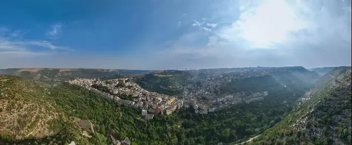 Framed Print : Aerial view of the old town of Ragusa Ibla Framed Print : Aerial view of the old town of Ragusa Ibla