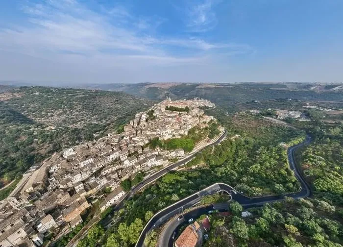 Framed Print : Aerial view of the old town of Ragusa Ibla Framed Print : Aerial view of the old town of Ragusa Ibla