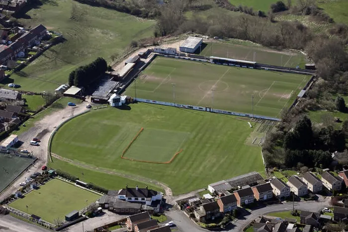 Framed Print : aerial view of Ossett Albion Football Club & Ossett Cricket and Athletic Club, UK Framed Print : aerial view of Ossett Albion Football Club & Ossett Cricket and Athletic Club, UK