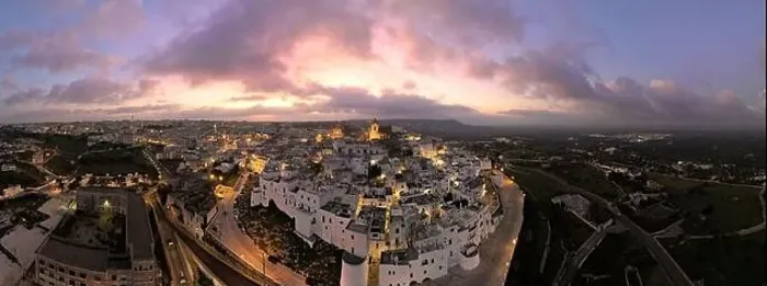 Framed Print : Aerial view of Ostuni white city in Puglia, Italy Framed Print : Aerial view of Ostuni white city in Puglia, Italy