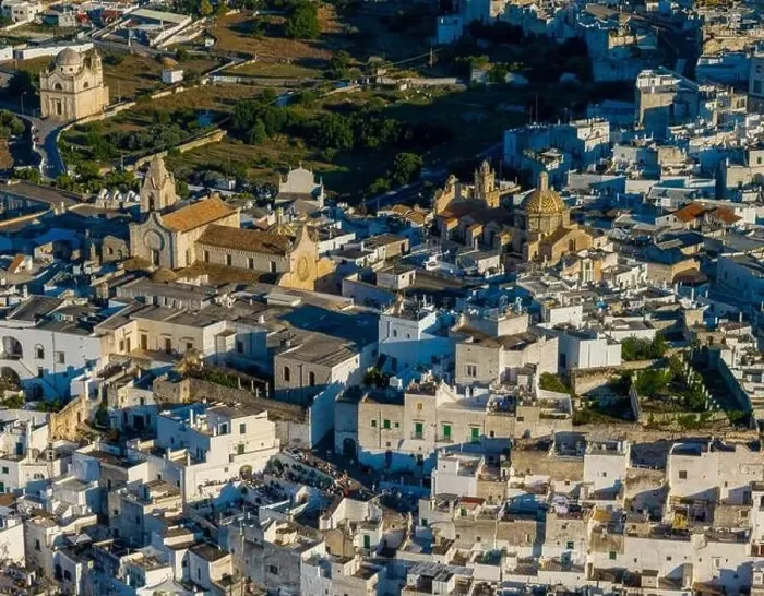 Framed Print : Aerial view of Ostuni white city in Puglia, Italy Framed Print : Aerial view of Ostuni white city in Puglia, Italy