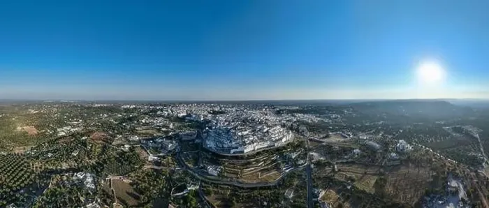 Framed Print : Aerial view of Ostuni white city in Puglia, Italy Framed Print : Aerial view of Ostuni white city in Puglia, Italy