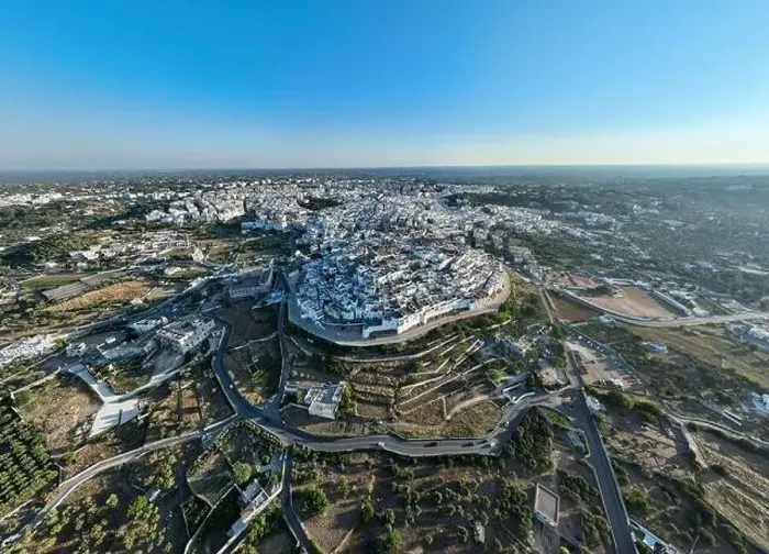 Framed Print : Aerial view of Ostuni white city in Puglia, Italy Framed Print : Aerial view of Ostuni white city in Puglia, Italy