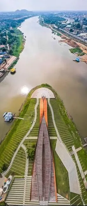 Framed Print : Aerial view of Pa San bridge (or Pasan bridge) on the Chao Phraya River in Nakhon Sawan, Thailand Framed Print : Aerial view of Pa San bridge (or Pasan bridge) on the Chao Phraya River in Nakhon Sawan, Thailand