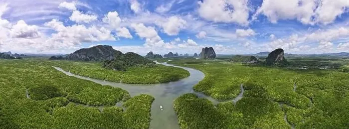 Framed Print : Aerial view panorama Drone shot of Nature landscape mountain view located in Phang-nga Thailand Framed Print : Aerial view panorama Drone shot of Nature landscape mountain view located in Phang-nga Thailand