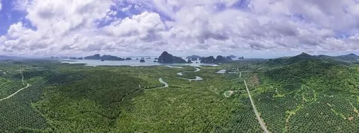 Framed Print : Aerial view panorama Drone shot of Sametnangshe landscape view located in Phang-nga Thailand Framed Print : Aerial view panorama Drone shot of Sametnangshe landscape view located in Phang-nga Thailand