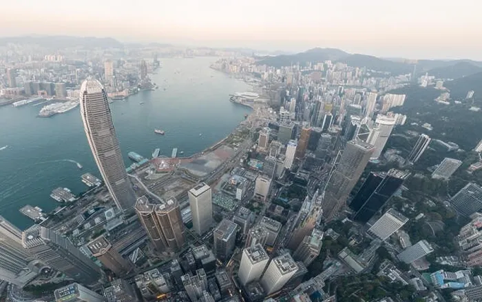 Framed Print : Aerial view panorama of Hong Kong and Kowloon City Framed Print : Aerial view panorama of Hong Kong and Kowloon City