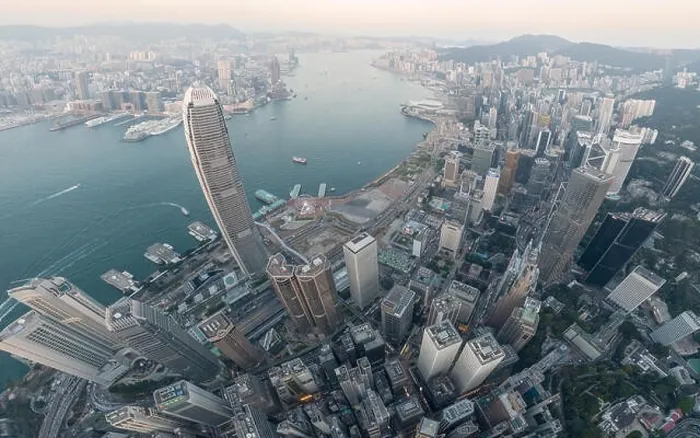 Framed Print : Aerial view panorama of Hong Kong and Kowloon City Framed Print : Aerial view panorama of Hong Kong and Kowloon City