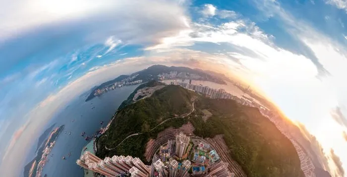 Framed Print : Aerial view panorama of Hong Kong and Kowloon City Framed Print : Aerial view panorama of Hong Kong and Kowloon City