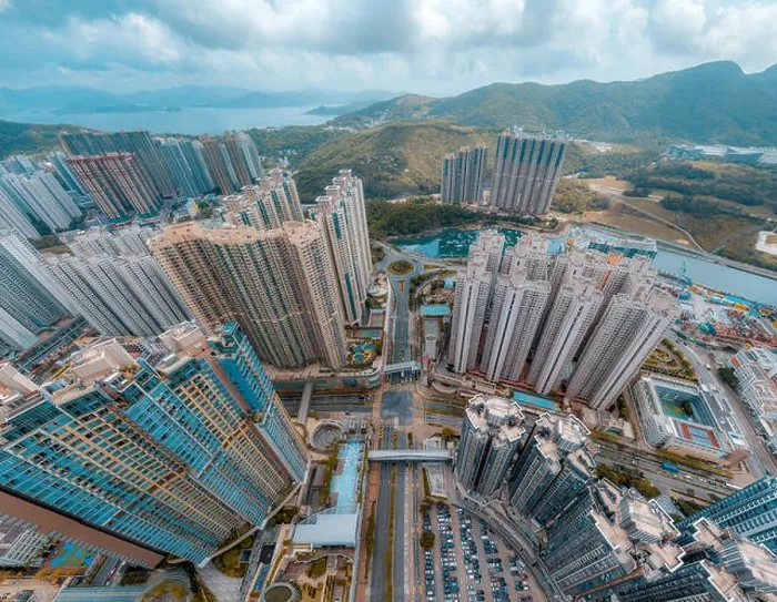 Framed Print : Aerial view panorama of Hong Kong and Kowloon City Framed Print : Aerial view panorama of Hong Kong and Kowloon City