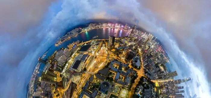 Framed Print : Aerial view panorama of Hong Kong and Kowloon City Framed Print : Aerial view panorama of Hong Kong and Kowloon City