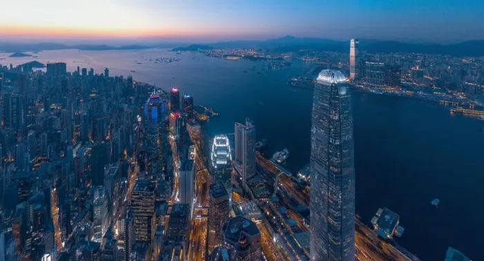 Framed Print : Aerial view panorama of Hong Kong and Kowloon City Framed Print : Aerial view panorama of Hong Kong and Kowloon City