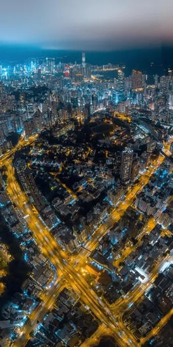 Framed Print : Aerial view panorama of Hong Kong and Kowloon City Framed Print : Aerial view panorama of Hong Kong and Kowloon City