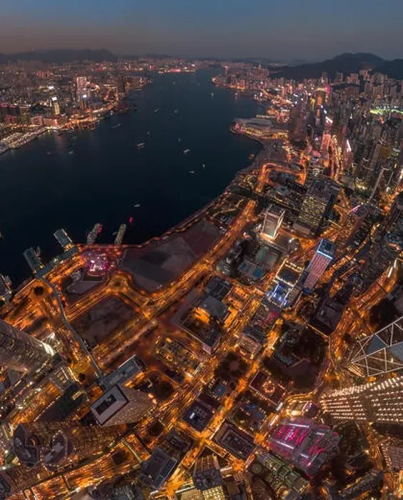 Framed Print : Aerial view panorama of Hong Kong and Kowloon City Framed Print : Aerial view panorama of Hong Kong and Kowloon City