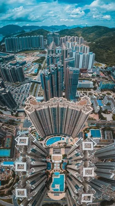 Framed Print : Aerial view panorama of Hong Kong and Kowloon City Framed Print : Aerial view panorama of Hong Kong and Kowloon City