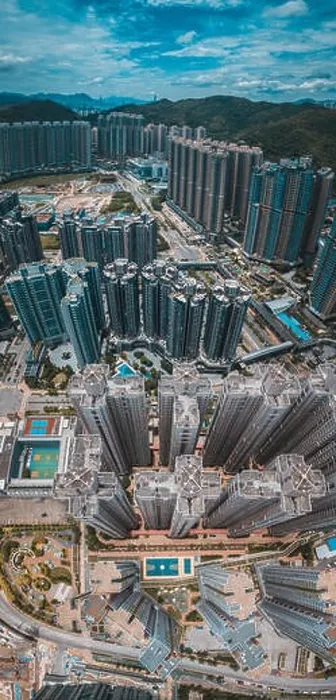 Framed Print : Aerial view panorama of Hong Kong and Kowloon City Framed Print : Aerial view panorama of Hong Kong and Kowloon City