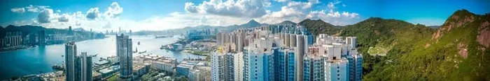 Framed Print : Aerial view panorama of Hong Kong and Kowloon City Framed Print : Aerial view panorama of Hong Kong and Kowloon City