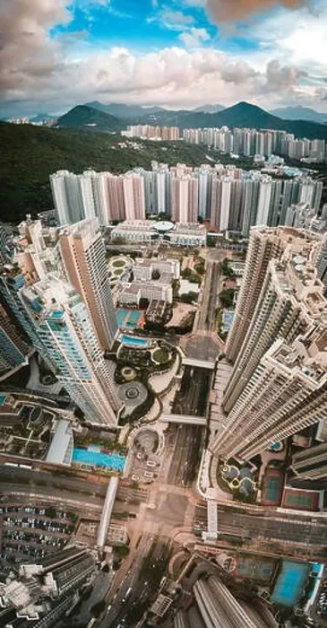 Framed Print : Aerial view panorama of Hong Kong and Kowloon City Framed Print : Aerial view panorama of Hong Kong and Kowloon City