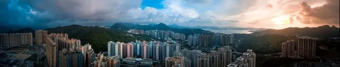 Framed Print : Aerial view panorama of Hong Kong and Kowloon City Framed Print : Aerial view panorama of Hong Kong and Kowloon City