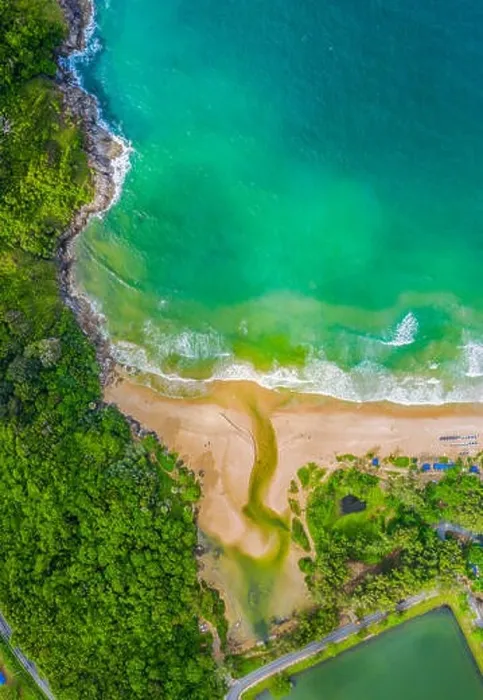 Framed Print : aerial view panorama Phromthep cape and wind tubine viewpoint Framed Print : aerial view panorama Phromthep cape and wind tubine viewpoint