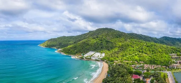 Framed Print : aerial view panorama Phromthep cape and wind tubine viewpoint Framed Print : aerial view panorama Phromthep cape and wind tubine viewpoint