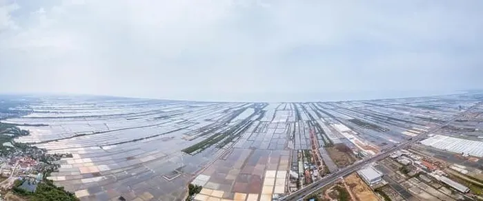 Framed Print : Aerial view panorama of Salt farming in Samutsakhon province, Thailand Framed Print : Aerial view panorama of Salt farming in Samutsakhon province, Thailand