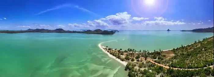 Framed Print : Aerial view panoramic nature view of the beautiful sandy beach of Laem Had off Koh yao yai island Framed Print : Aerial view panoramic nature view of the beautiful sandy beach of Laem Had off Koh yao yai island
