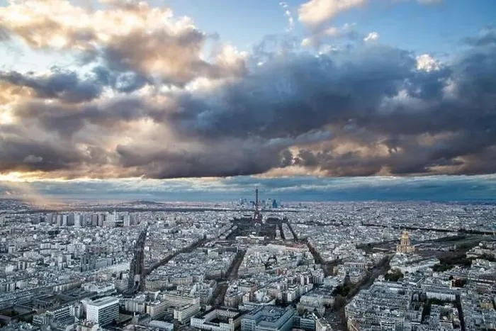 Framed Print : aerial view of Paris with Eiffel Tower France Framed Print : aerial view of Paris with Eiffel Tower France