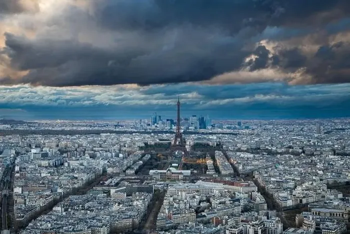 Framed Print : aerial view of Paris with Eiffel Tower France Framed Print : aerial view of Paris with Eiffel Tower France