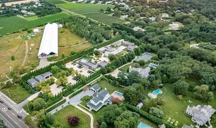 Framed Print : Aerial view of the Parrish Museum and surrounding area