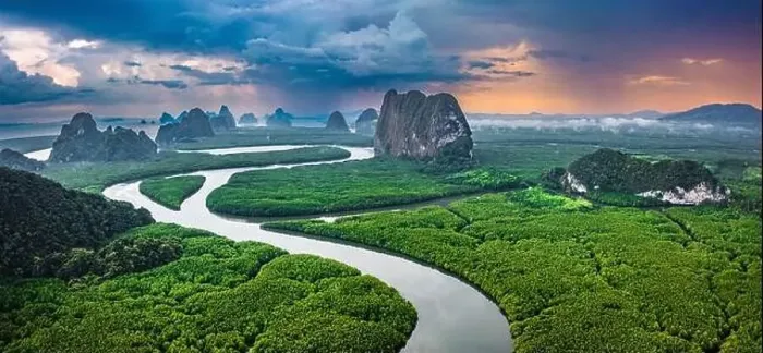 Framed Print : Aerial view of Phang Nga bay, Thailand Framed Print : Aerial view of Phang Nga bay, Thailand