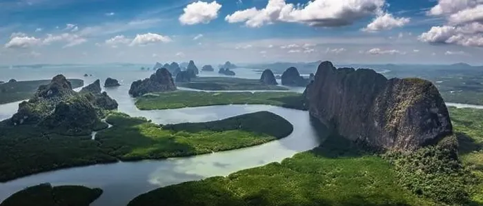 Framed Print : Aerial view of Phang Nga bay, Thailand Framed Print : Aerial view of Phang Nga bay, Thailand