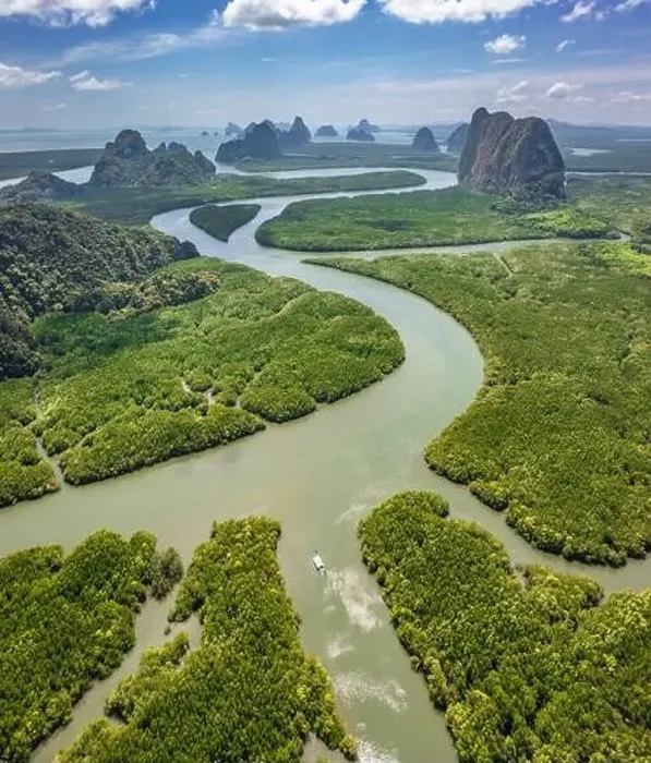 Framed Print : Aerial view of Phang Nga bay, Thailand Framed Print : Aerial view of Phang Nga bay, Thailand