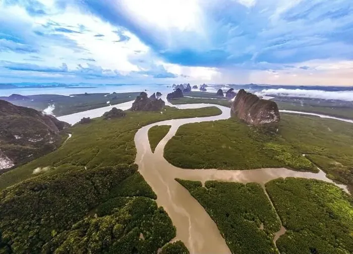 Framed Print : Aerial view of Phang Nga bay, Thailand Framed Print : Aerial view of Phang Nga bay, Thailand