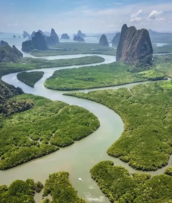 Framed Print : Aerial view of Phang Nga bay, Thailand Framed Print : Aerial view of Phang Nga bay, Thailand