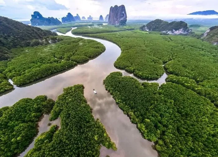 Framed Print : Aerial view of Phang Nga bay, Thailand Framed Print : Aerial view of Phang Nga bay, Thailand