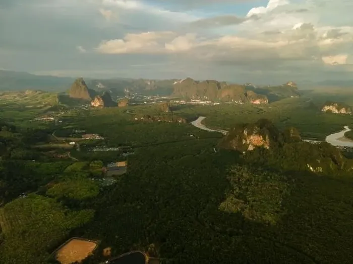 Framed Print : Aerial view of the Phang Nga mangroves at sunset Framed Print : Aerial view of the Phang Nga mangroves at sunset