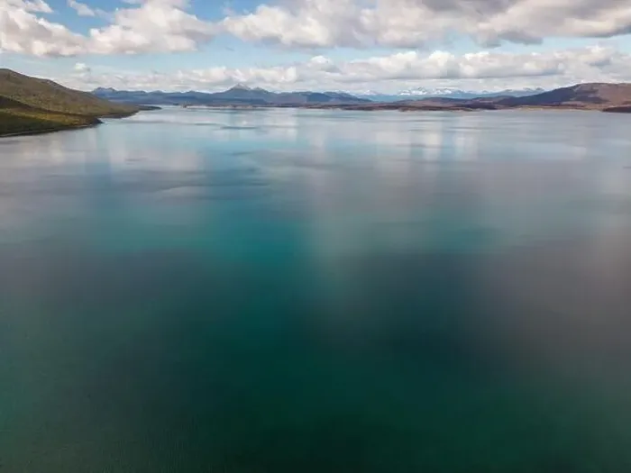 Framed Print : Aerial view of picturesque Lago Yehuin on the island Tierra del Fuego, Argentina, South America Framed Print : Aerial view of picturesque Lago Yehuin on the island Tierra del Fuego, Argentina, South America