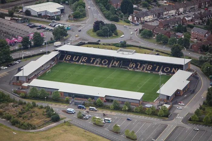 Framed Print : An aerial view of the Pirelli Stadium, home of Burton Albion FC Framed Print : An aerial view of the Pirelli Stadium, home of Burton Albion FC