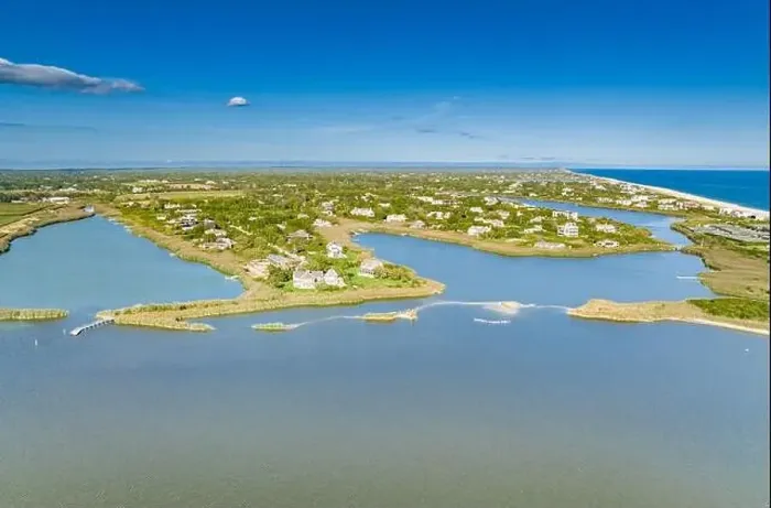 Framed Print : Aerial view of Point Mecox Lane and vicinty Framed Print : Aerial view of Point Mecox Lane and vicinty