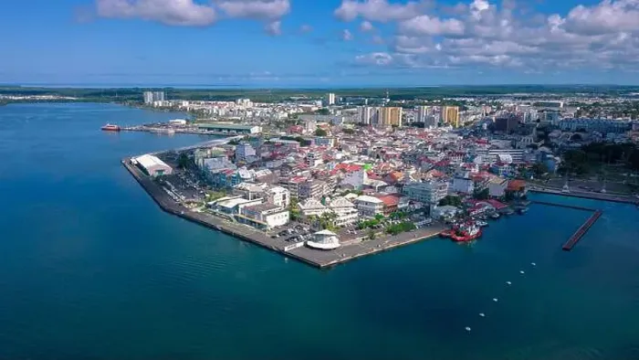 Framed Print : Aerial View to the Pointe-à-Pitre city center in Guadeloupe island, overseas region and department of France Framed Print : Aerial View to the Pointe-à-Pitre city center in Guadeloupe island, overseas region and department of France