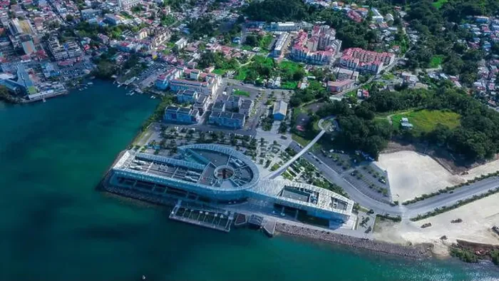Framed Print : Aerial View to the Pointe-à-Pitre city center in Guadeloupe island, overseas region and department of France Framed Print : Aerial View to the Pointe-à-Pitre city center in Guadeloupe island, overseas region and department of France