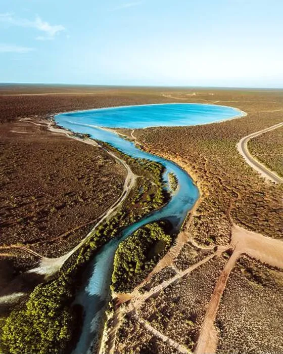 Framed Print : Aerial view of a pond at Little Lagoon on Shark Bay, Western Australia, Australia Framed Print : Aerial view of a pond at Little Lagoon on Shark Bay, Western Australia, Australia