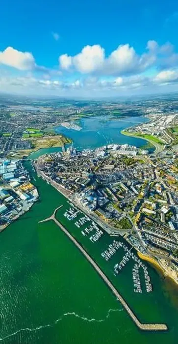 Framed Print : Aerial view of Poole, a coastal town in Dorset Framed Print : Aerial view of Poole, a coastal town in Dorset