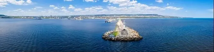 Framed Print : Aerial view of the port of Varna in Bulgaria Framed Print : Aerial view of the port of Varna in Bulgaria
