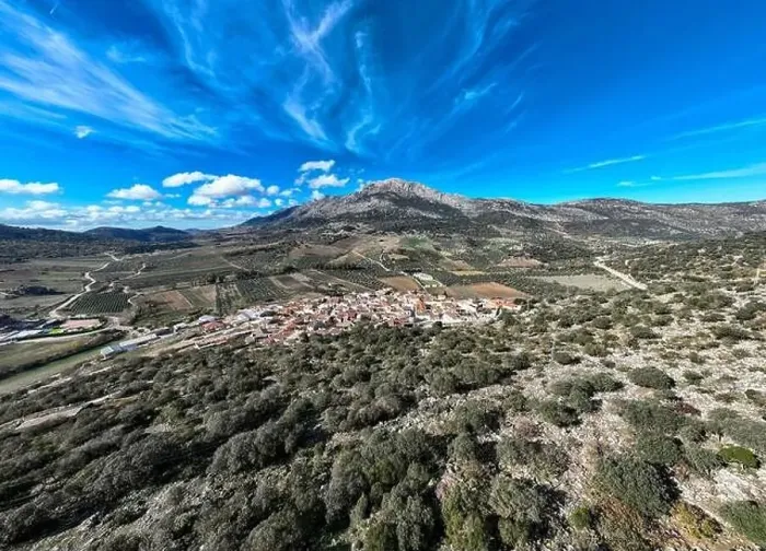 Framed Print : aerial view of the pretty white village of Alfarnatejo in the province of Malaga, Andalusia Framed Print : aerial view of the pretty white village of Alfarnatejo in the province of Malaga, Andalusia