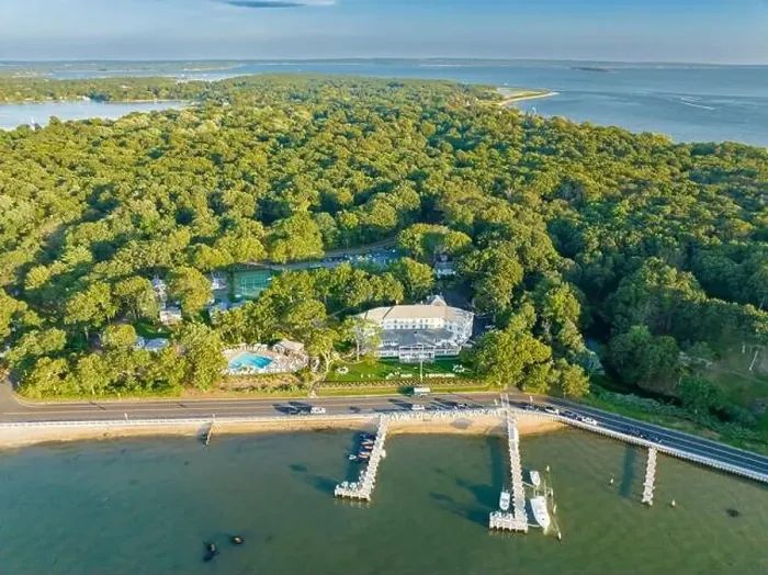 Framed Print : Aerial view of the pridwin hotel in shelter island, ny Framed Print : Aerial view of the pridwin hotel in shelter island, ny