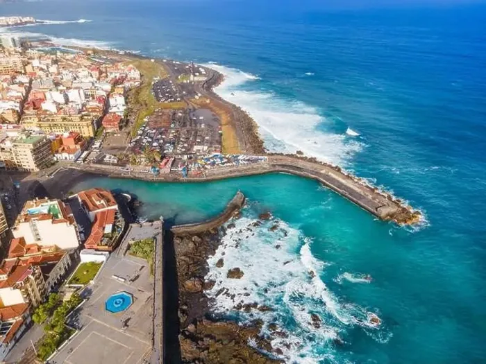 Framed Print : Aerial view with Puerto de la Cruz, Tenerife island, Spain Framed Print : Aerial view with Puerto de la Cruz, Tenerife island, Spain