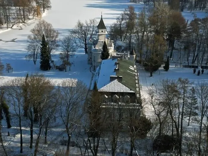 Framed Print : Aerial view of Radziejowice Park in winter Framed Print : Aerial view of Radziejowice Park in winter